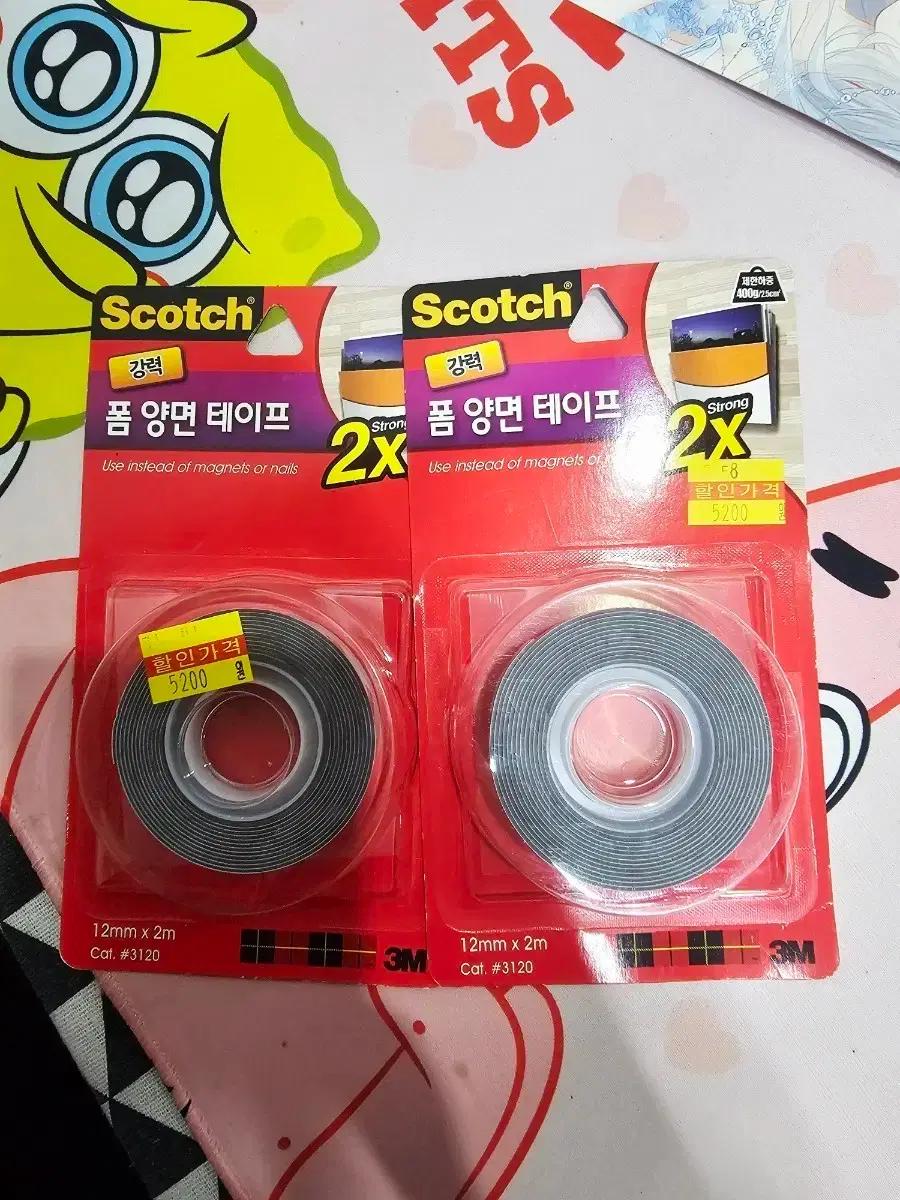 3M 스카치 강력 폼 양면 테이프 12mm x 2m 2개