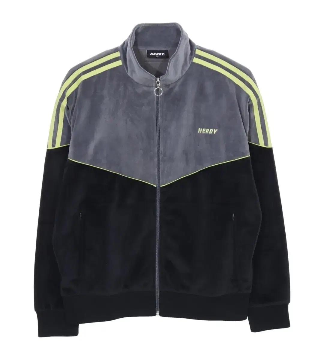 널디 벨벳 트랙 자켓 그레이/블랙