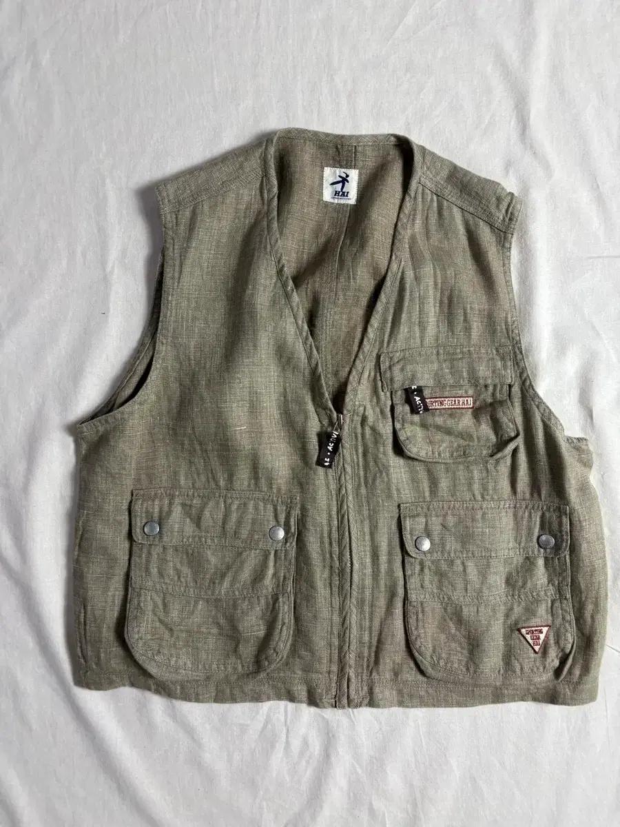 Hai by issey Miyake 빈티지 린넨 베스트 L