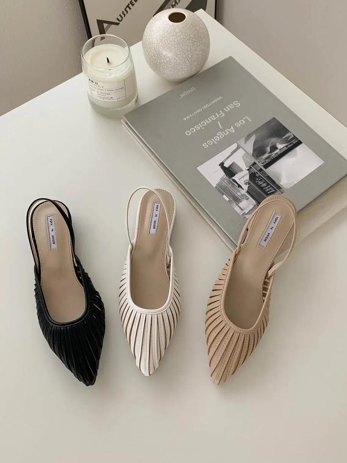 망사 네트 시스루 슬링백 로우굽 여성 가을 신발 (225-250)