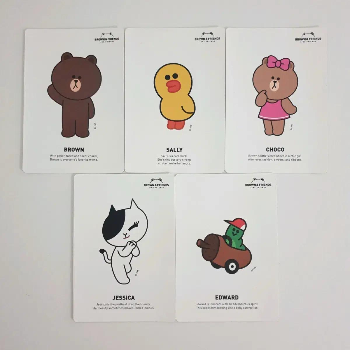 라인프렌즈 스티커 브라운 샐리 초코 제시카 에드워드 굿즈