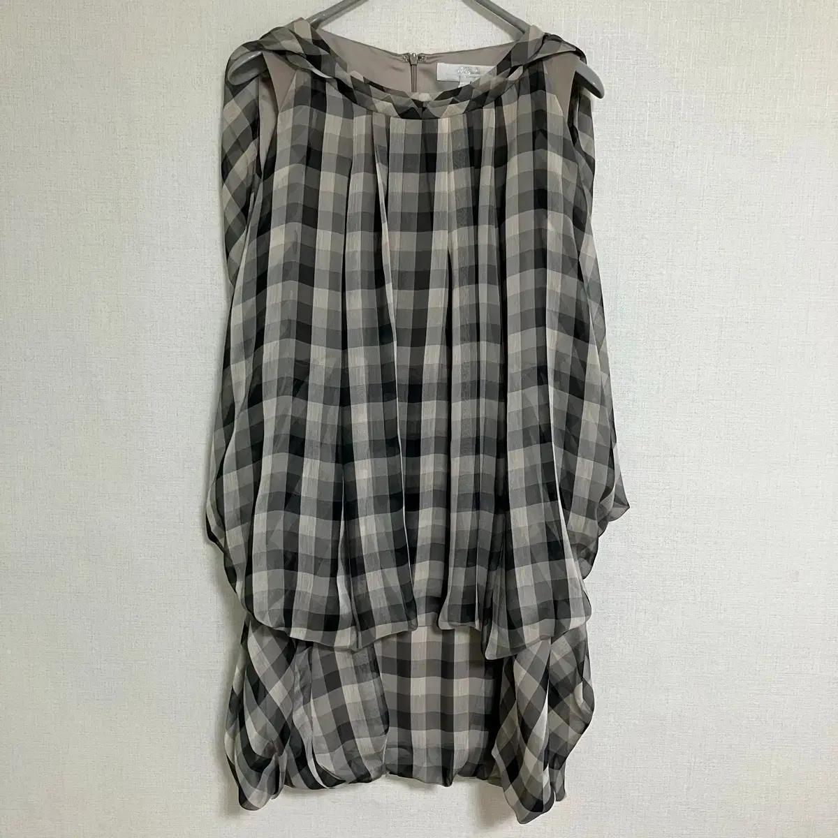 질스튜어트 체크 쉬폰 원피스 S (새상품)