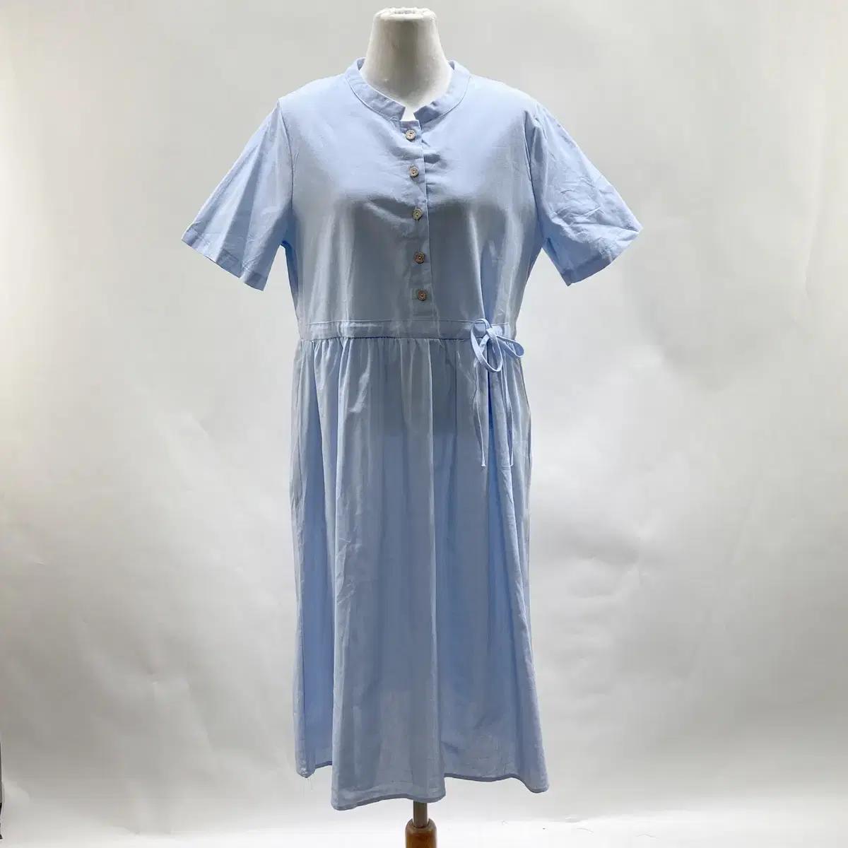 택새상품 여성 반팔 면 원피스 소라색 S M 영구제