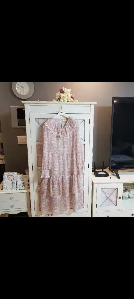 잇미샤 쉬폰 플라워 롱 원피스 캉캉원피스/55~66