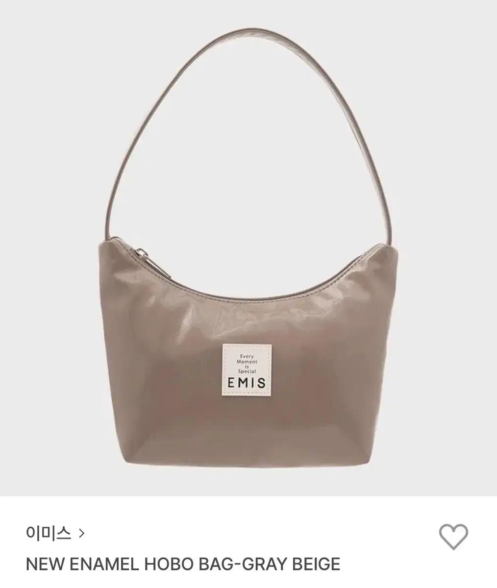 이미스 emis 에나멜 호보백 그레이베이지 숄더백