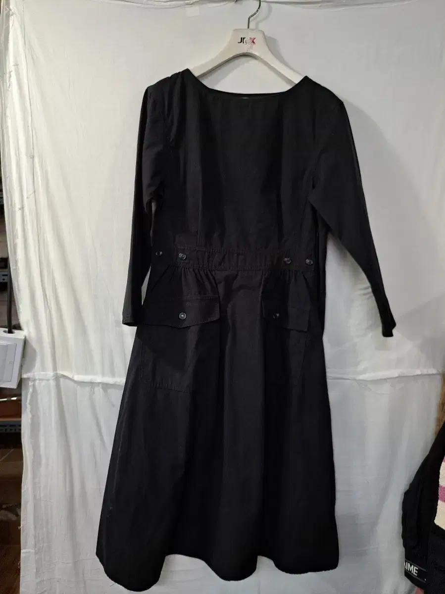 {만원빈티지}(55) 블랙 면 롱 원피스