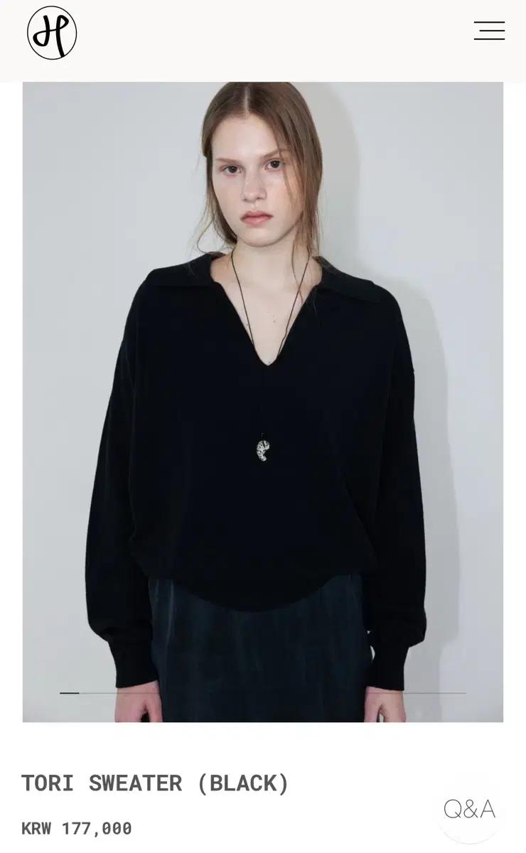 H8 에이치에이트  TORI SWEATER (BLACK)토리 스웨터 (블