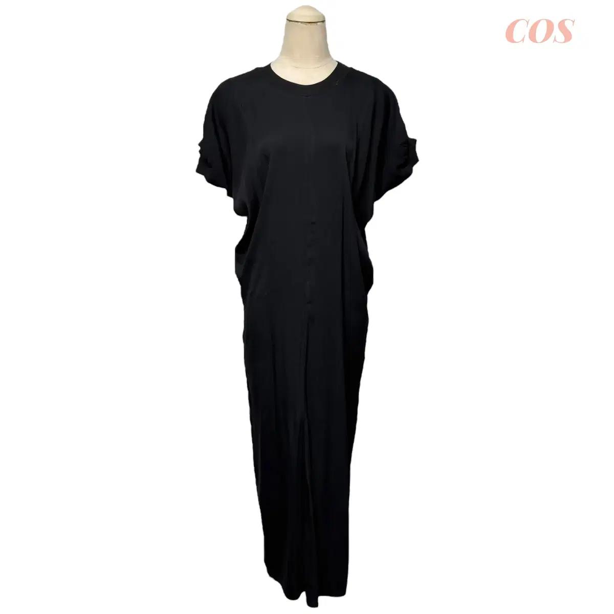 3599 COS 코스 블랙 반팔 롱원피스 34