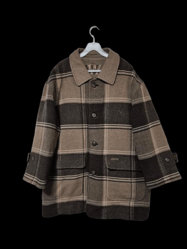 WEEKEND윅켄드 정품 오버핏 남성 겨울 남자체크모직맥코트자켓100