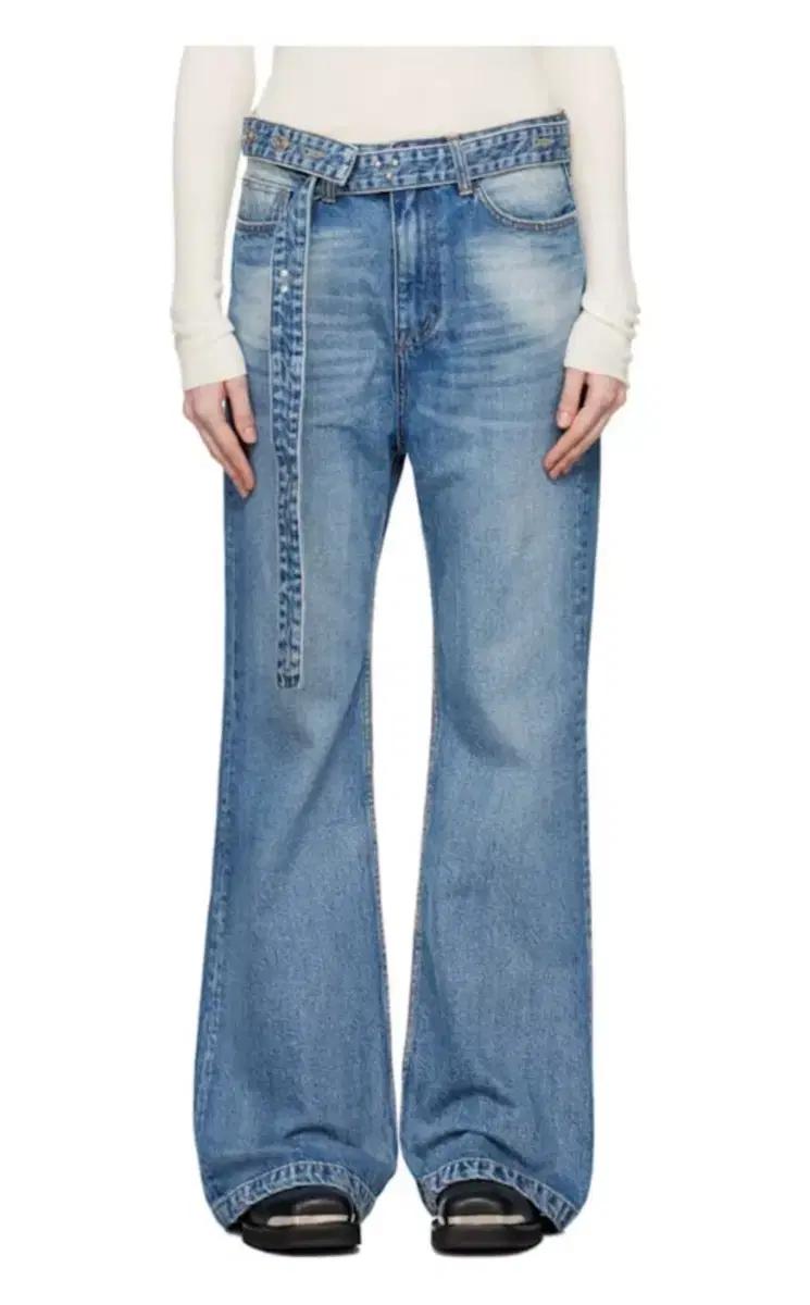 Open yy Belted Loose Bootcut 벨티드 팬츠