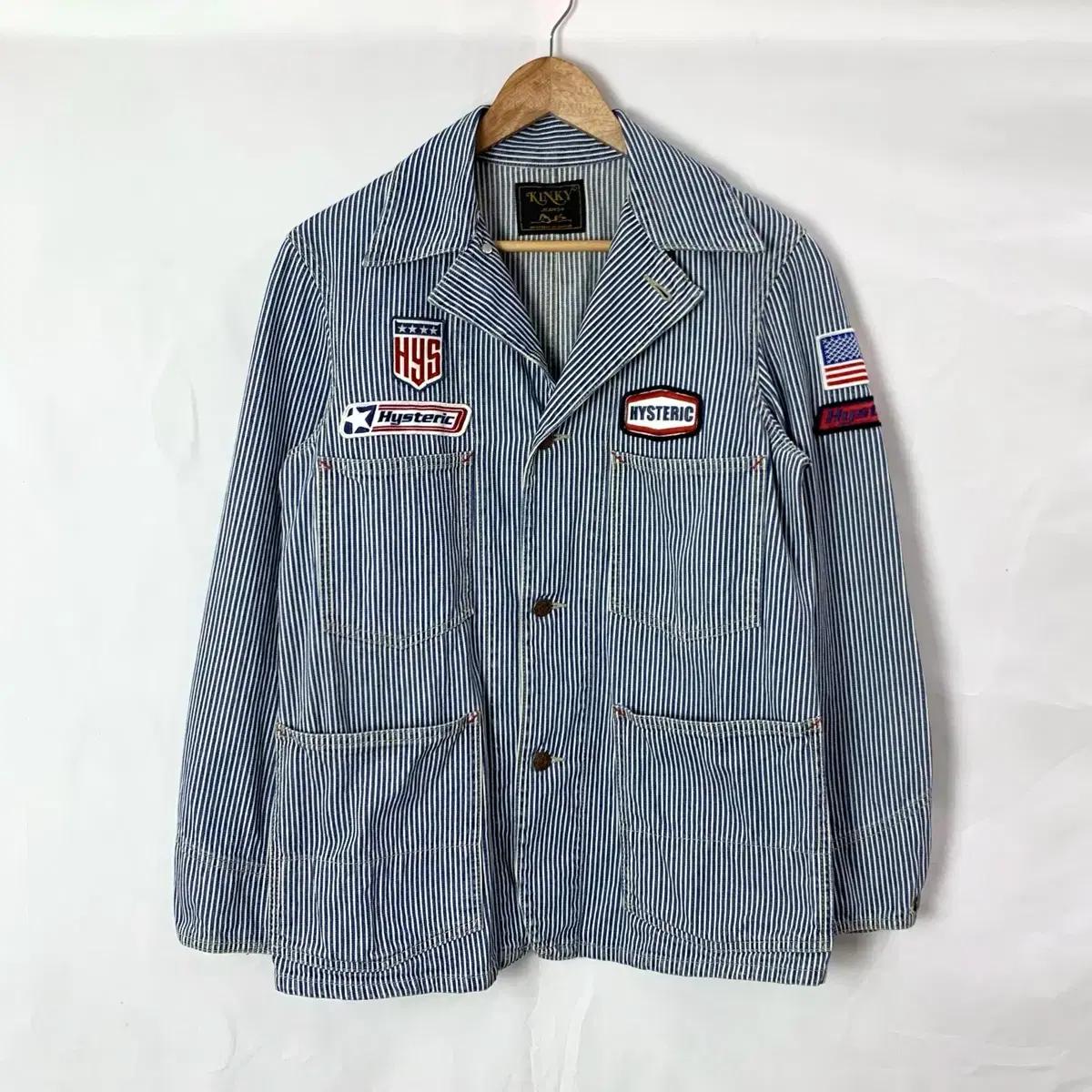 히스테릭 글래머 스트라이프 자켓