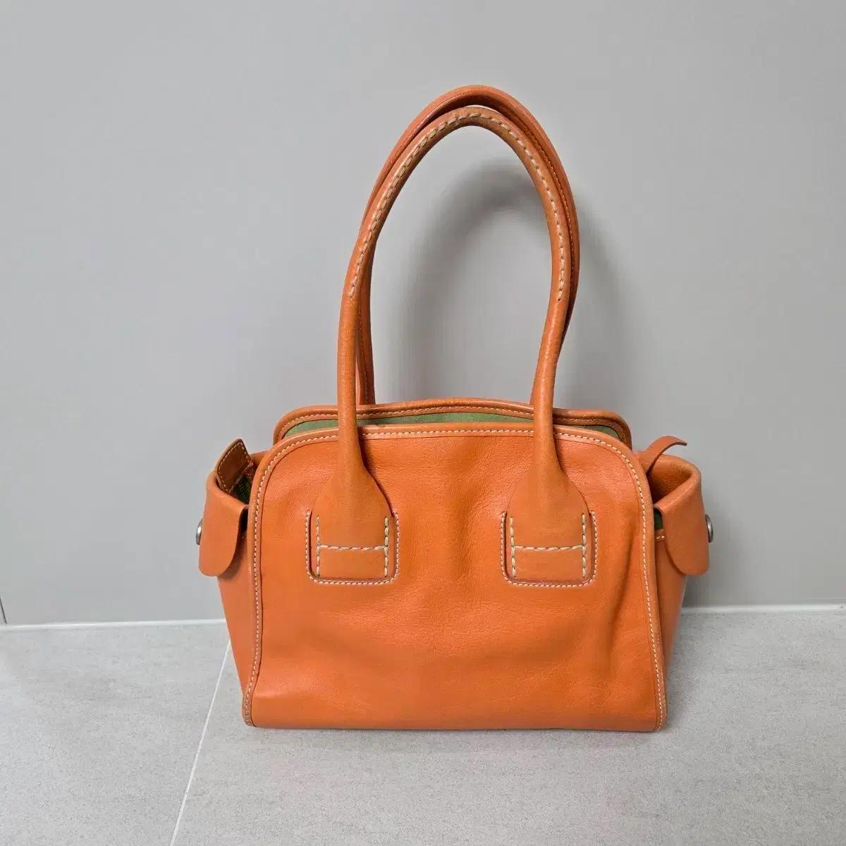 HOGAN 호간 오렌지 가죽 토트백