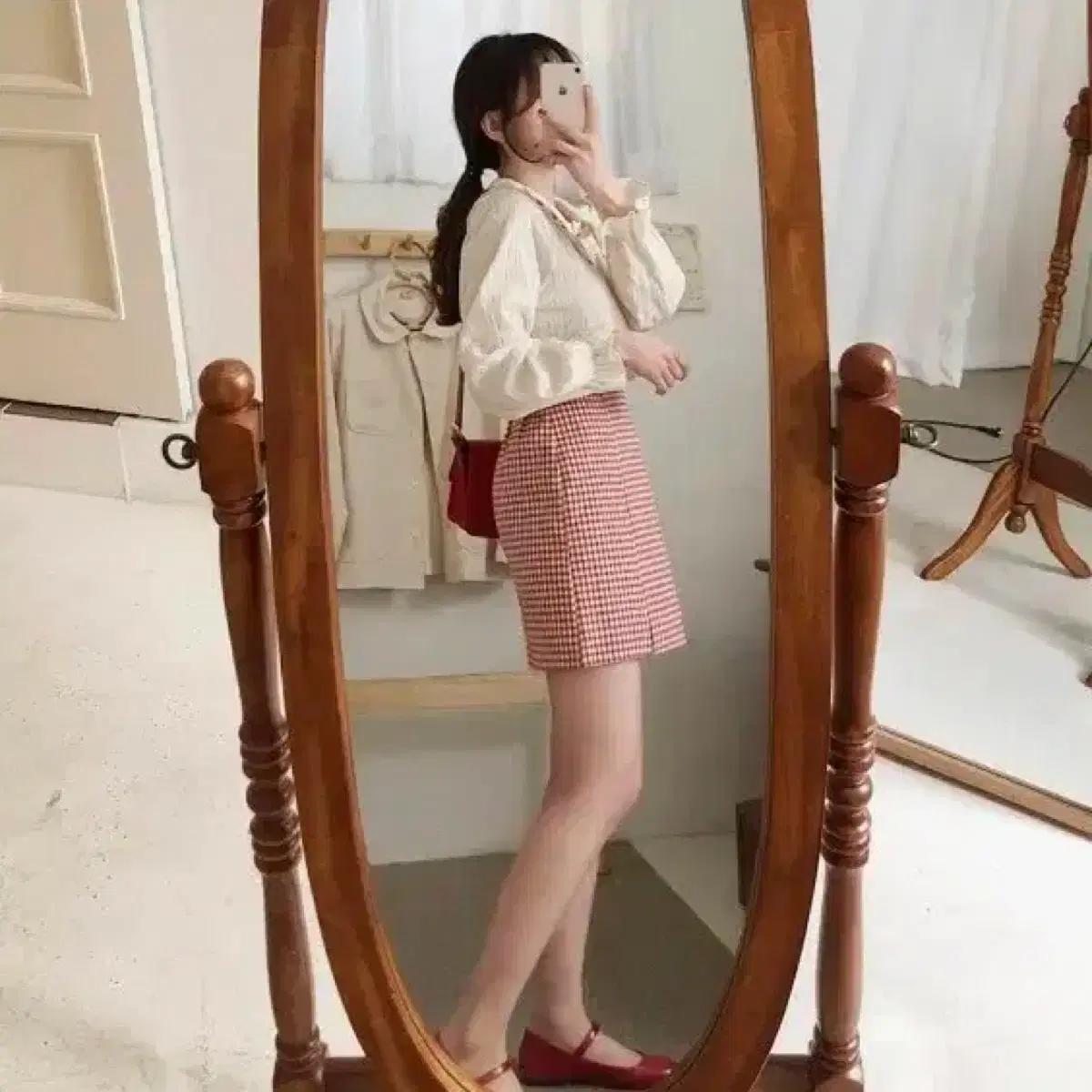 수달쌀롱 포포 체크 스커트