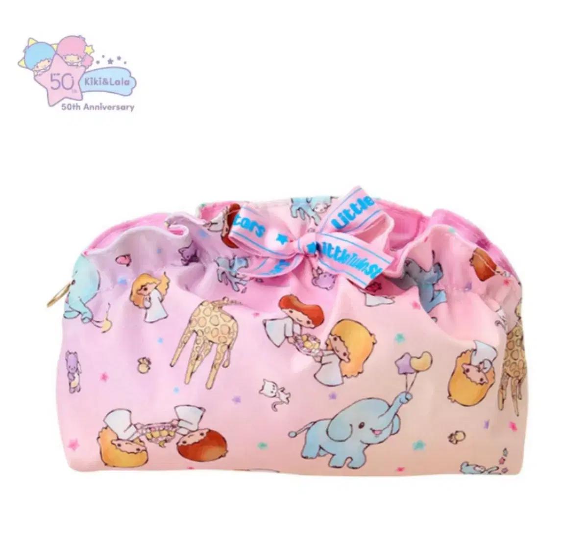 키키라라 50주년 프릴 파우치 핑크