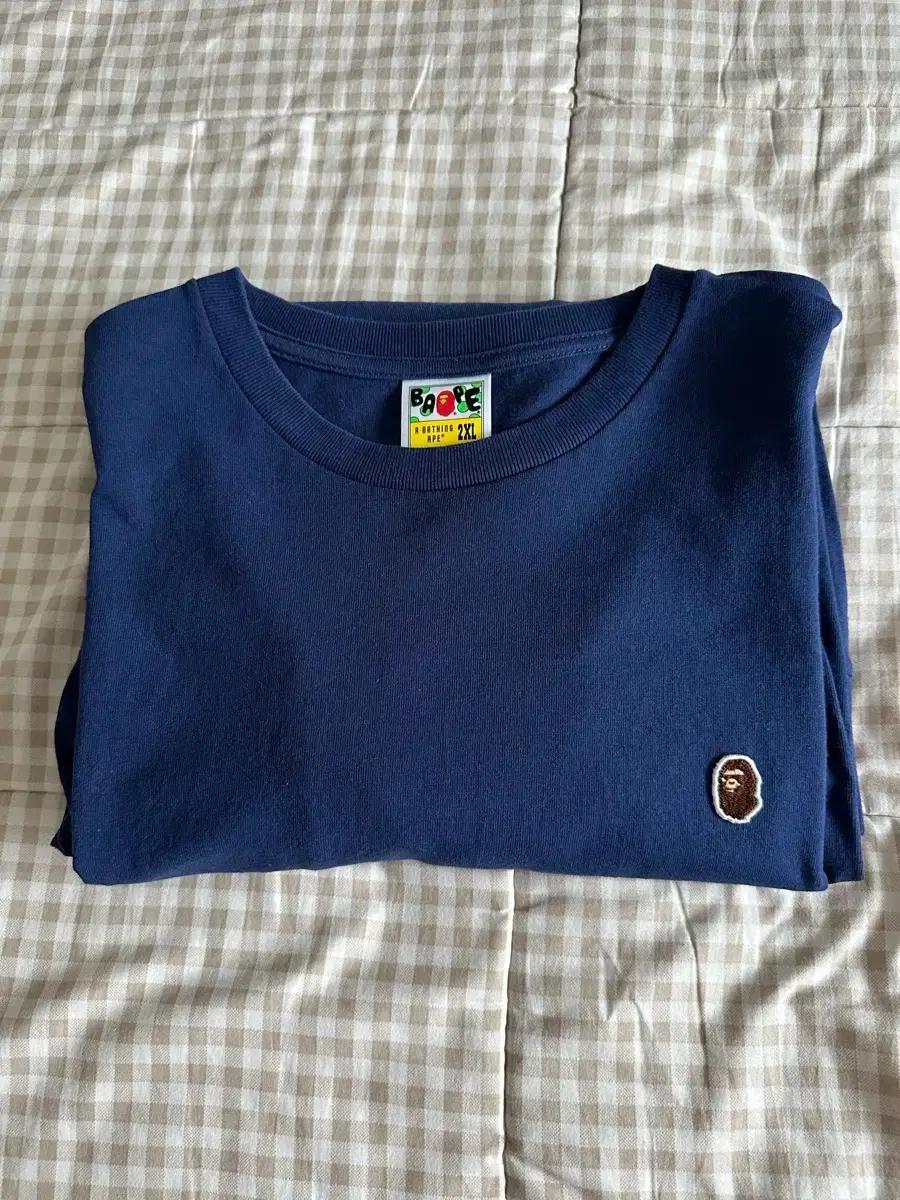 2XL 베이프 사루 롱슬리브 블루 네이비