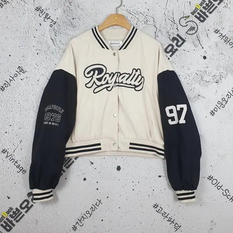 RANRANJP 여성 바시티 바스락 야구잠바 크림 3200040