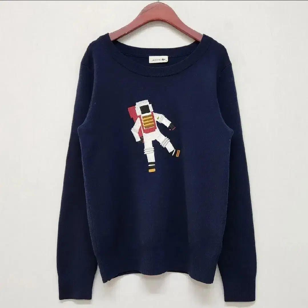 라코스테 여성 메리노  울 자수 풀오버 스웨터