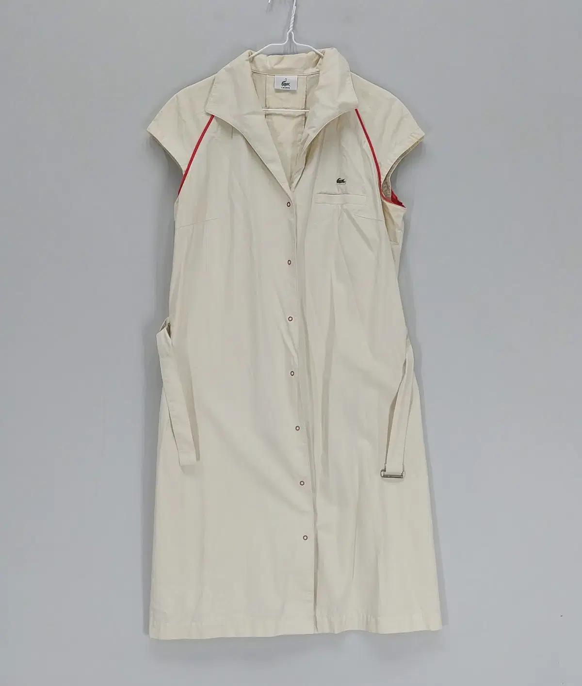 라코스테 여100 반팔원피스 봄가을 아이보리 08221