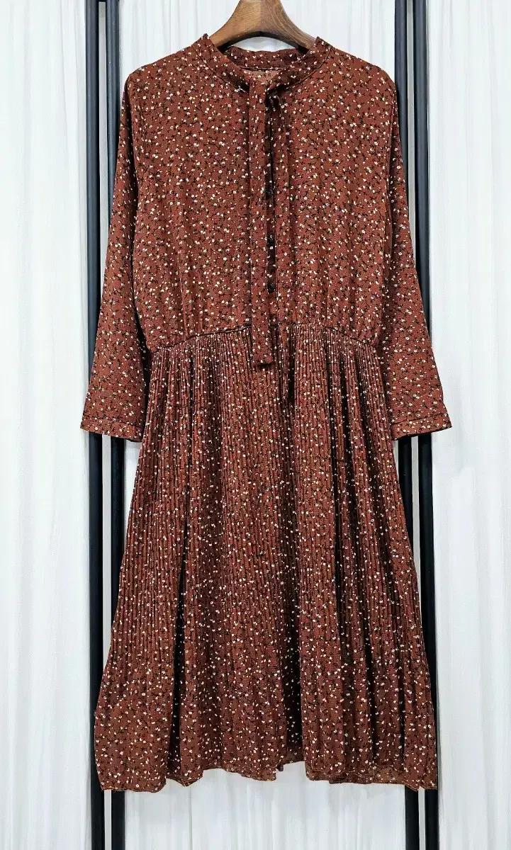 플리츠 리본원피스 봄가을 잔꽃원피스