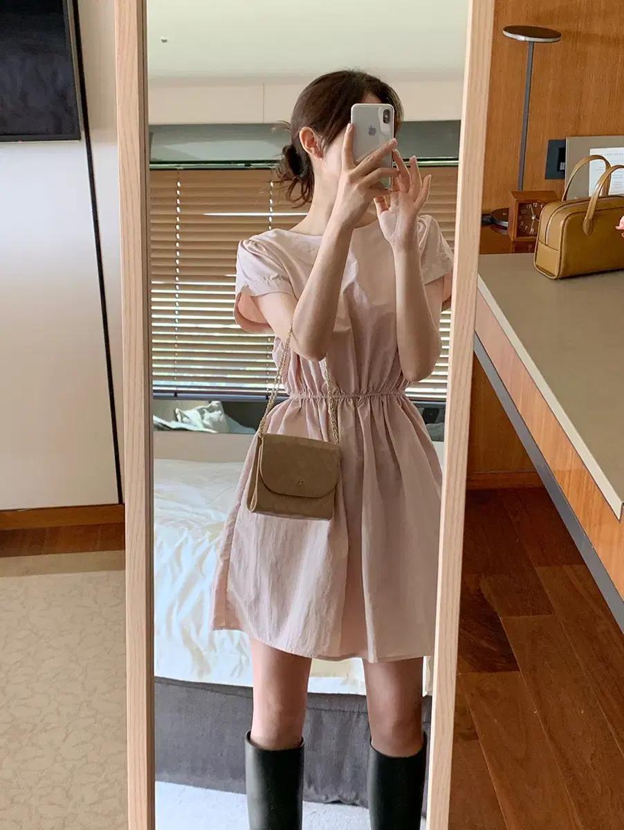 (자체제작) 퍼빗 모앳 투웨이 여름 원피스 무드핑크 미니