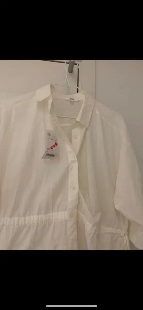 유니클로 리넨블랜드 셔츠 원피스 (7부) 새상품 택 있음 (39900원