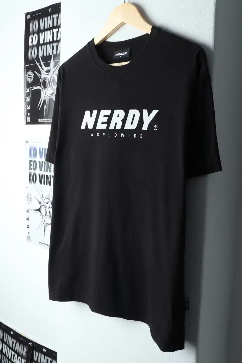 (M) 널디 반팔 티셔츠 블랙 로고 올드스쿨-14767