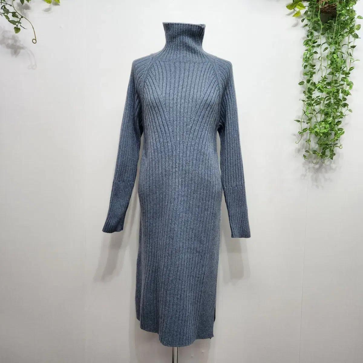 시스템 19'FW 캐시미어 100% 골지 니트 롱 원피스