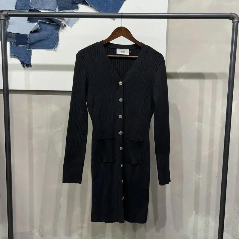 (95) 아틀리에나인 여성 캐주얼 버튼 골지니트 원피스