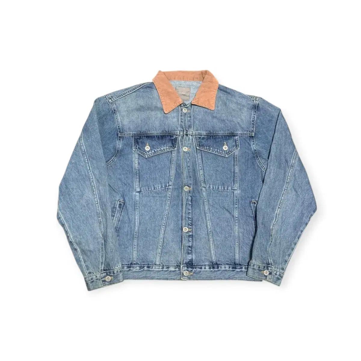 3Size)ballute 발루테 트러커 코듀로이 칼라 데님 자켓 청자켓