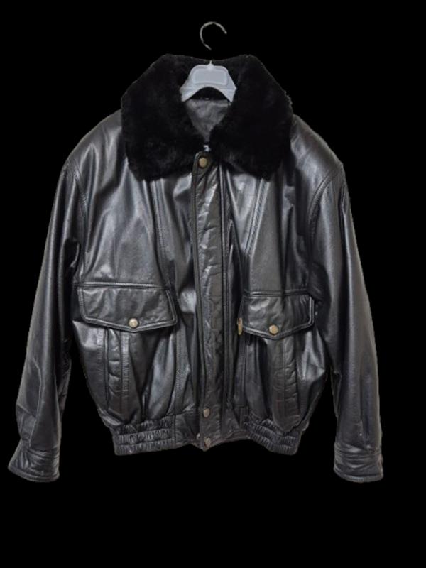 런던포그 정품 소가죽 퍼털배색 남자 겨울용 남성 집업점퍼자켓M