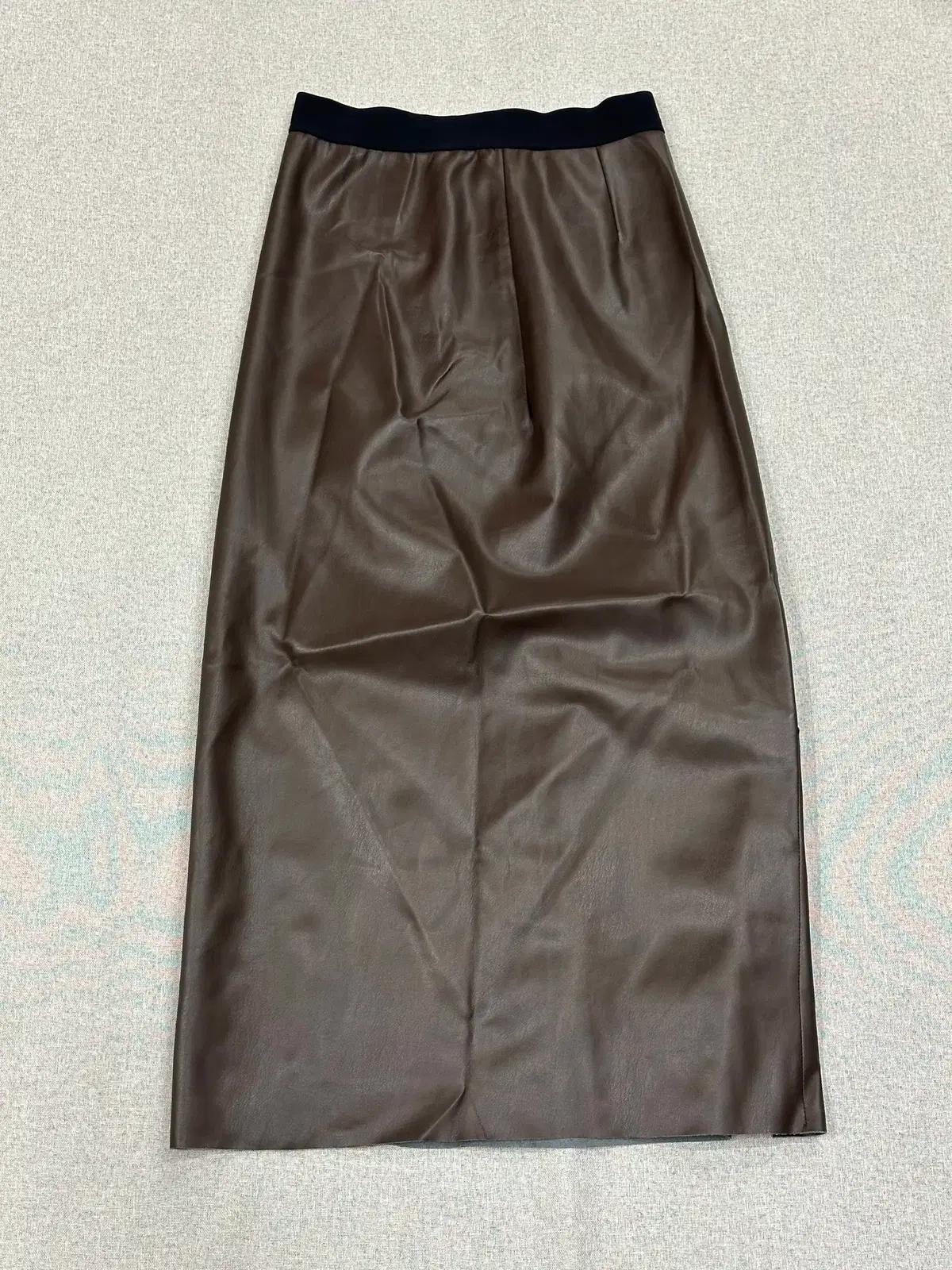 캐주얼 인조가죽 롱 스커트