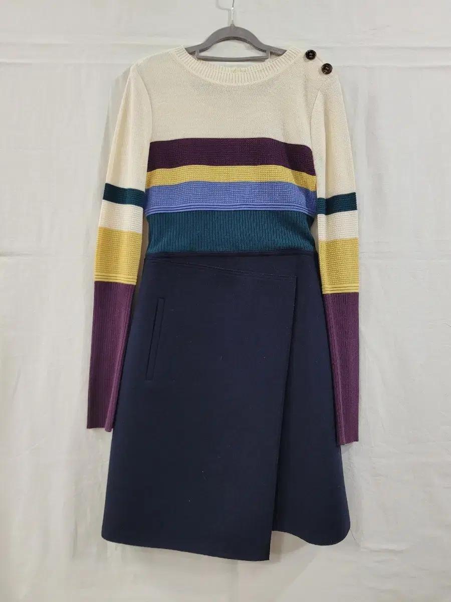 듀엘 DEWL 긴팔 니트상의 미디 원피스 S