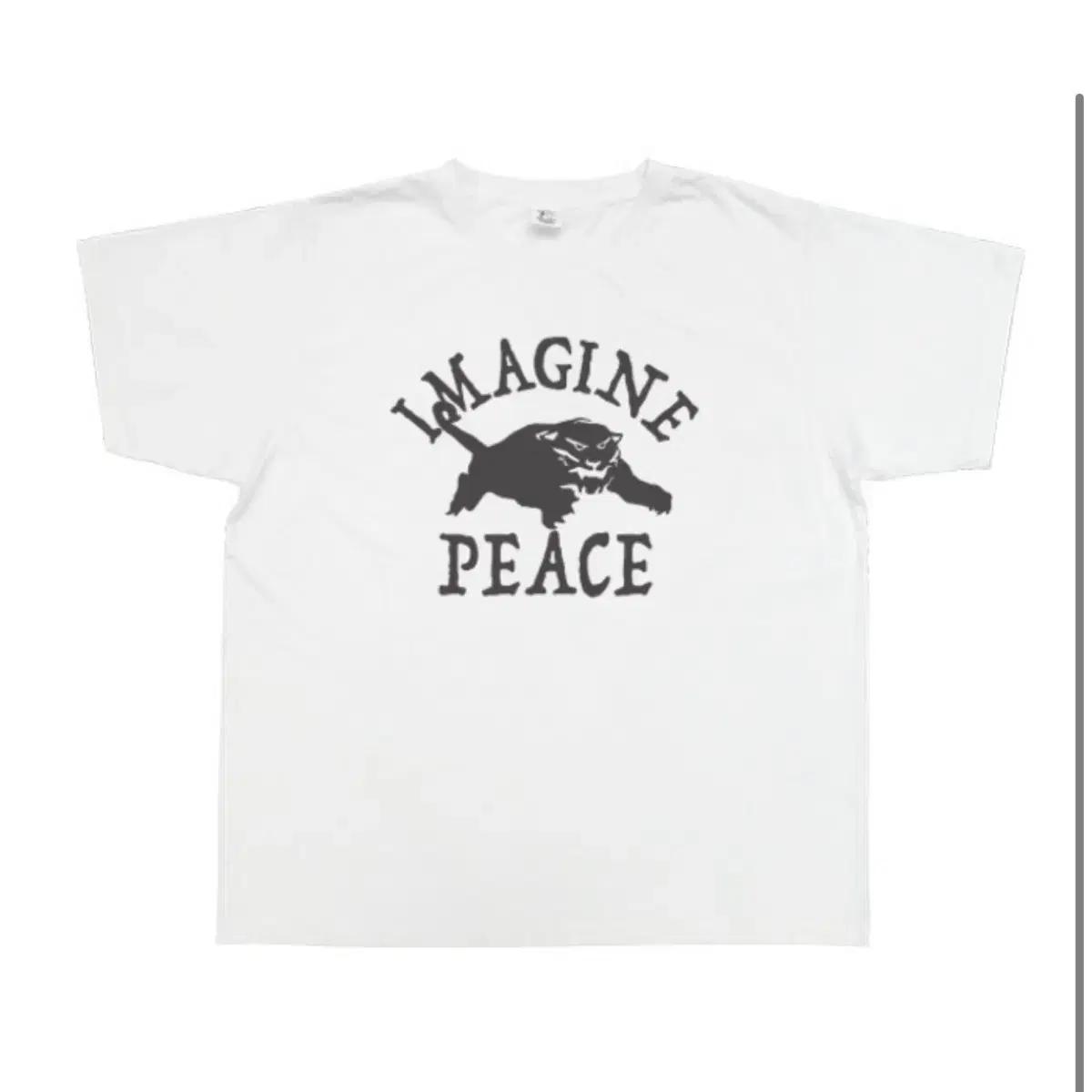 컬렉트피시스 IMAGINE PEACE 화이트 반팔 티셔츠 L