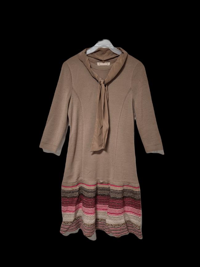 레니본 정품 모달 타이장식 여자 춘추용 여성 니트원피스82-88