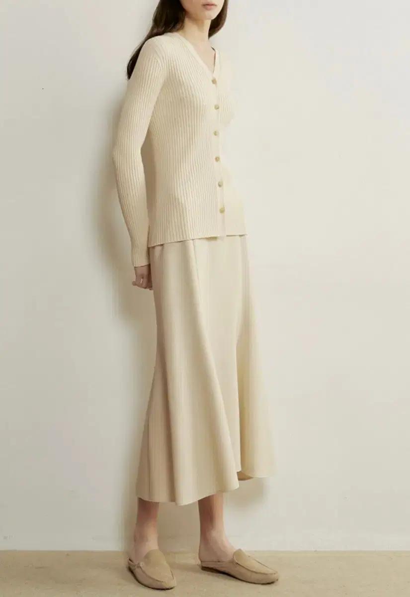 21 한섬 더캐시미어 플레어 스커트 롱치마 머메이드 프릴 하객룩 오피스룩