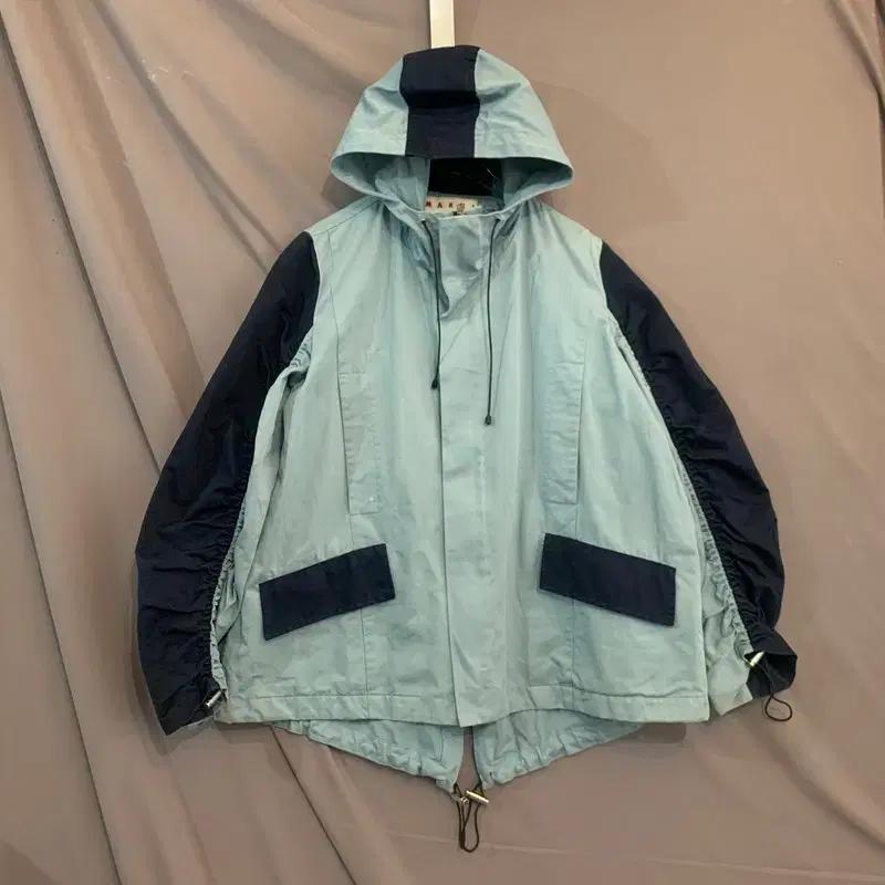 38 MARNI 마르니 후드 콘트라스트 러치 코트 자켓