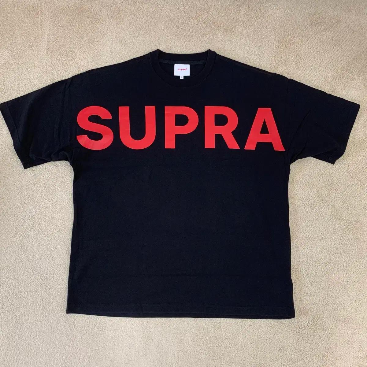 SUPRA 수프라 빅로고 오버핏 반팔티셔츠(XL/블랙) 여름티