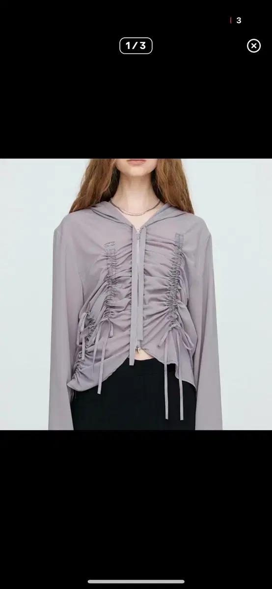 나체 셔링 쉬폰 후드집업