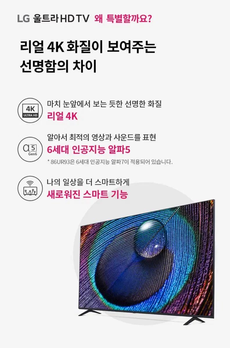 LG 75인치  4K 스마트 TV 75UR831C 미개봉 새상품 팝니