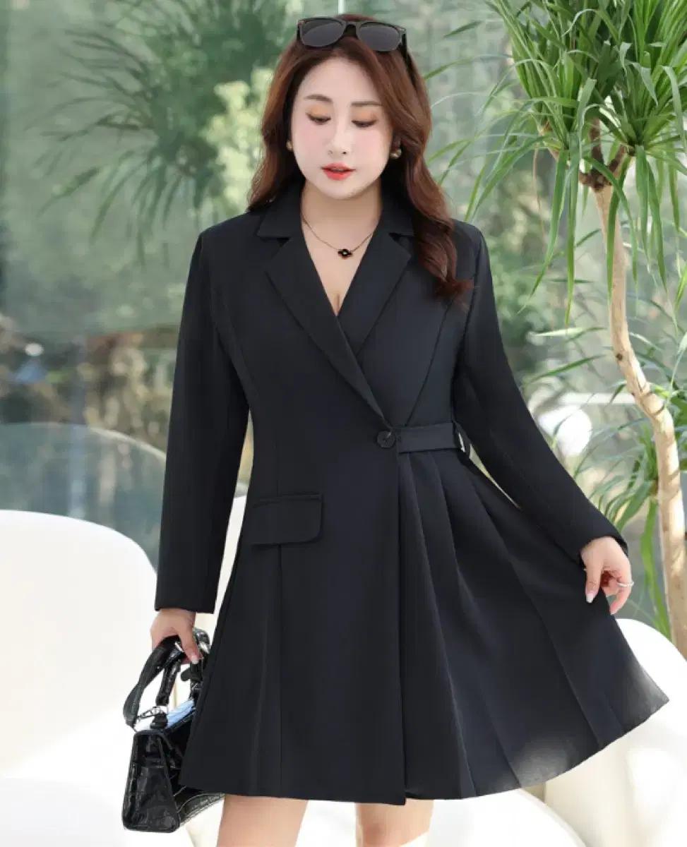 55~100사이즈추천 정장원피스 빅사이즈 브이넥 원피스 출근룩 하객룩