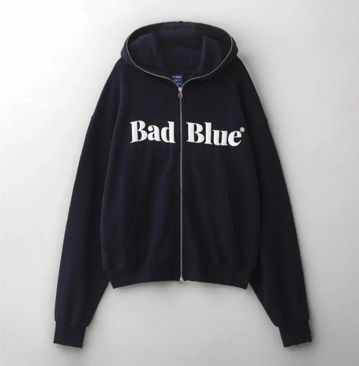 배드블루 Logo Pull Zip Hoodie 후드집업 네이비