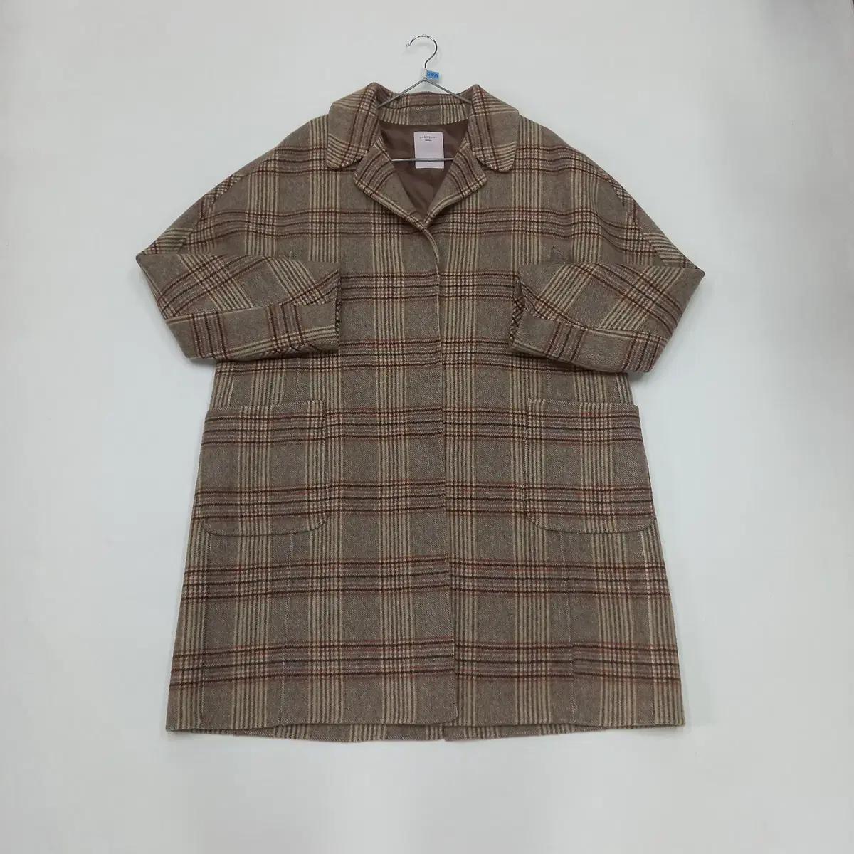 샤트렌 체크 울혼방 롱코트 105 (2895)