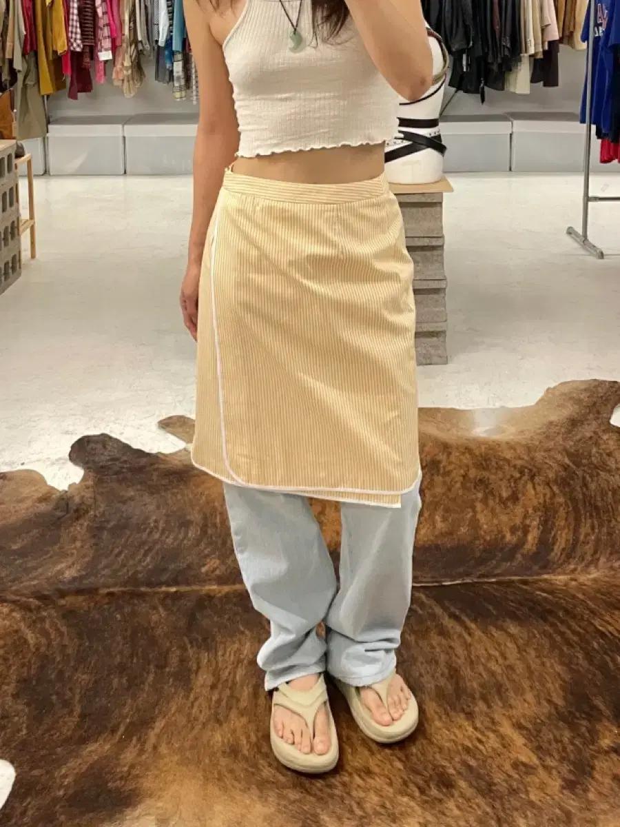 BROOKS BROTHERS belted wrap skirt 랩스커트