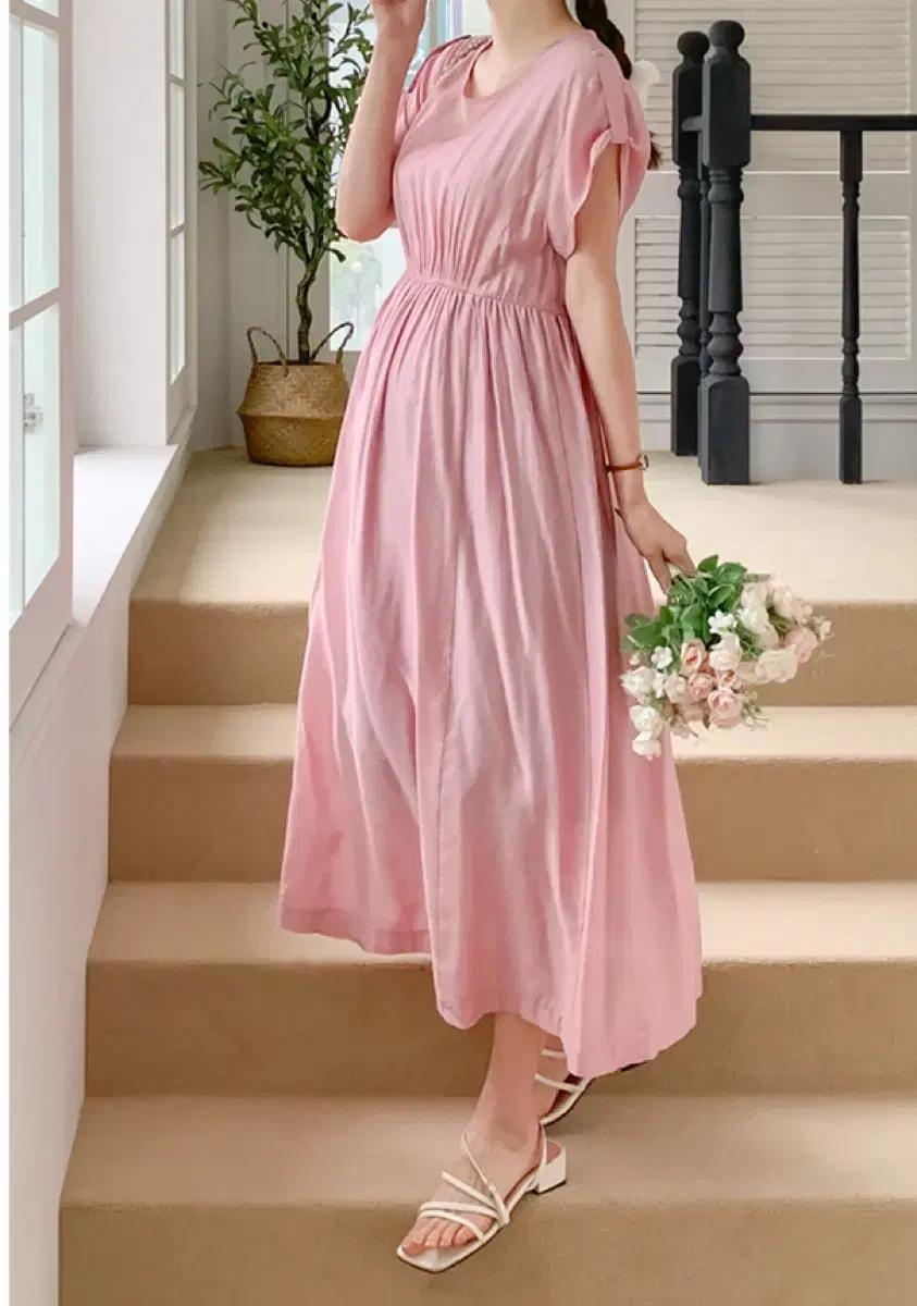 새상품 새틴 롱 원피스 임산부원피스 빅사이즈 L