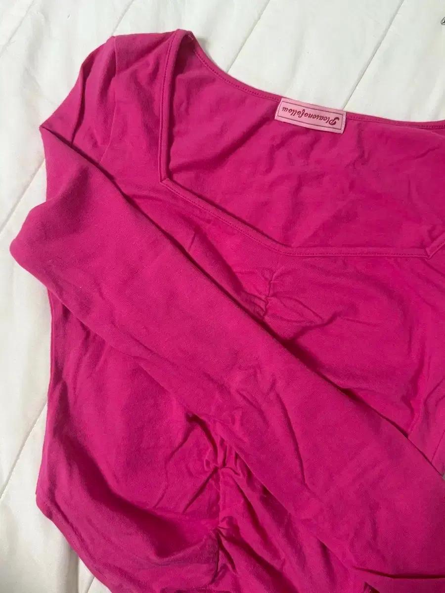 플리즈노팔로우 플노팔 달린탑 핫핑크