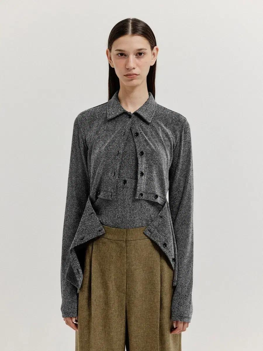 Eenk 잉크 가디건 슬리브리스 셋업 seperable jersey