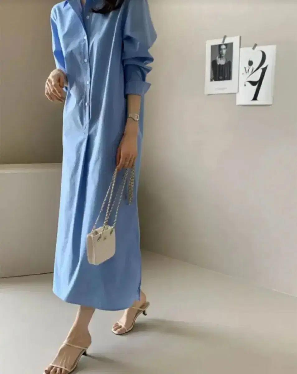 [새상품] 데일리룩 쇼핑몰 클래시크 원피스 블루