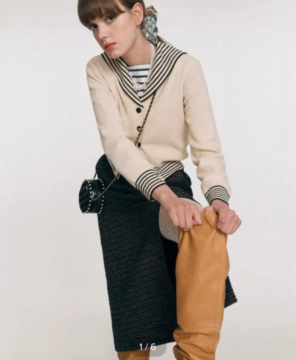 정가30만원 eenk 잉크 세일러 카라 가디건