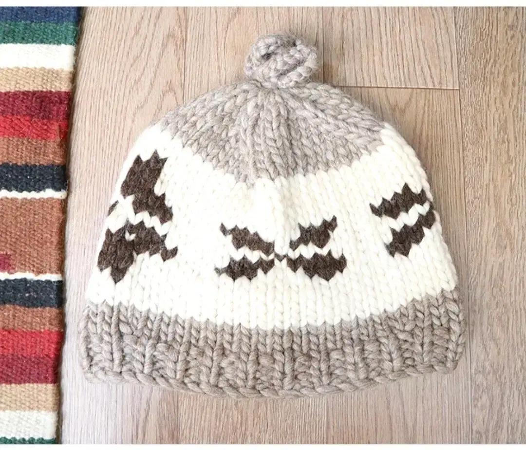 캐나다 핸드메이드 양모100% 인디언 코위찬 스웨터 cowichan 모자