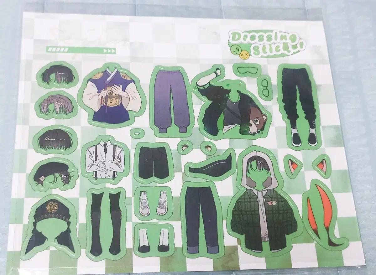 미개봉 개별가능) 데못죽 큰문 큰세문대 옷입히기 옷장 스티커+투명포카